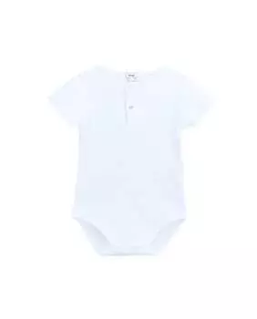 Боди в рубчик для мальчика с короткими рукавами KNOT, белый