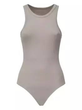 Боди в рубчик с круглым вырезом Alaa, серый