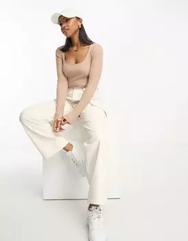 Боди в рубчик с квадратным вырезом Miss Selfridge