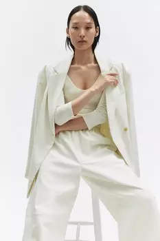 Боди в рубчик со стрингами H&M, белый