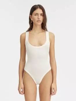 Боди «вторая кожа» JACQUEMUS The Gros Grain bodysuit, белый