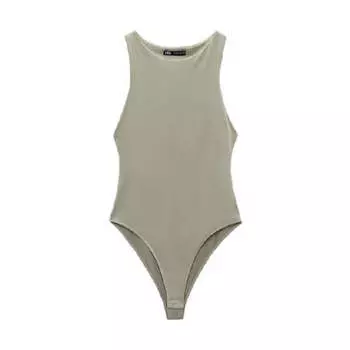 Боди Zara Halter Neck, светлый хаки