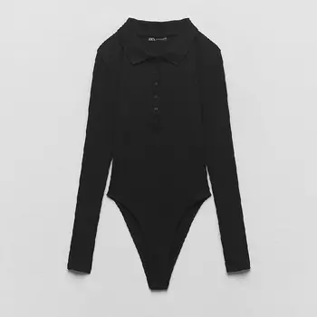 Боди Zara Polo Collar, черный
