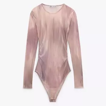 Боди Zara Printed Tulle, розовый