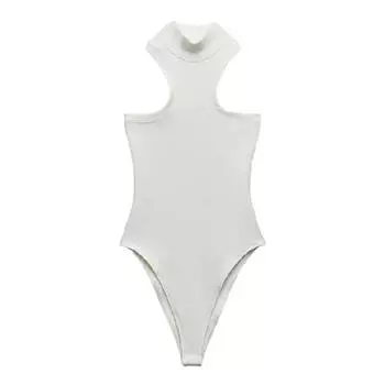 Боди Zara Ribbed Halter, белый