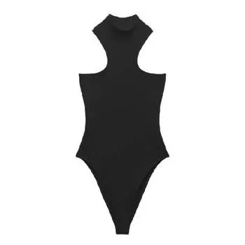 Боди Zara Ribbed Halter, черный