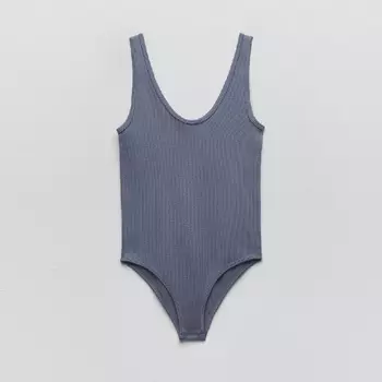 Боди Zara Seamless, серо-синий