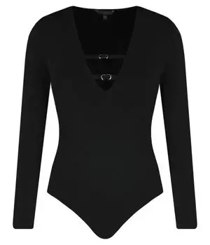 Боди женское Guess Jeans с вырезом, черный