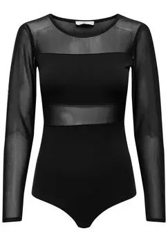 Боди женское ONLY полупрозрачное, черный