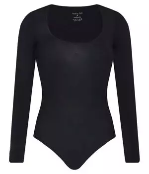 Боди женское Patrizia Pepe облегающего кроя с длинным рукавом, черный
