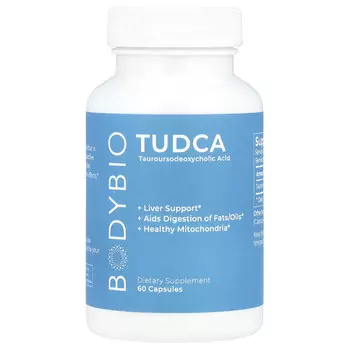 BodyBio, TUDCA, 500 мг, 60 капсул (250 мг в 1 капсуле)