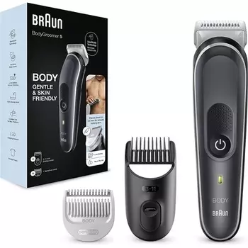 Bodygroomer 5 для мужчин с технологией Skinshield и чувствительной насадкой-гребнем Bg5350 Серый/Белый, Braun