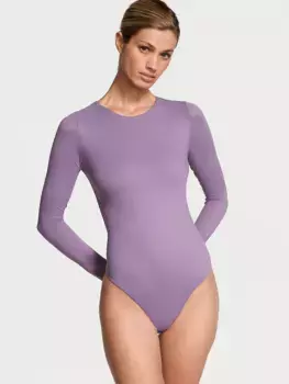 BODYWEAR от Victoria с инновационным боди с длинными рукавами FeatherSoft Victoria'S Secret, цвет Frozen Plum