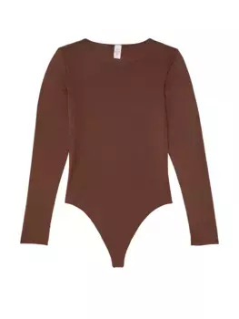 BODYWEAR от Victoria с инновационным боди с длинными рукавами FeatherSoft Victoria'S Secret, цвет Ganache