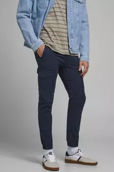 Боевые брюки приталенного кроя Jack & Jones, синий