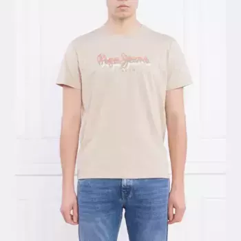 Богатая футболка обычного кроя Pepe Jeans London, бежевый