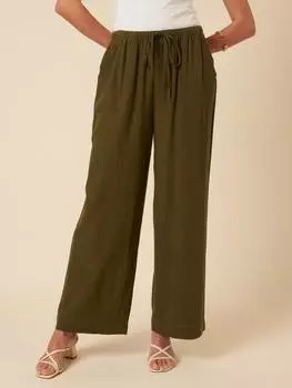 Богатые широкие брюки из льна shona Nobody's Child, зеленый