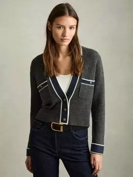 Богатый шерстяной кардиган элоизы Reiss, угольный
