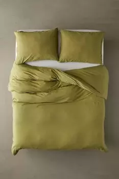 Богемный зеленый пододеяльник из 100% чистого хлопка Пододеяльник Зеленый комплект постельного белья Queen Full Double King Роскошное эксклюзивное постельное белье из смягченного хлопка (размер больше 114X118) Generic, Green