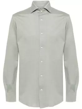 Boggi Milano меланжевая рубашка, зеленый