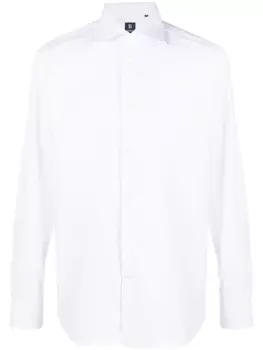 Boggi Milano рубашка с закругленным подолом, белый