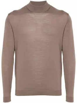 Boggi Milano свитер с круглым вырезом, коричневый