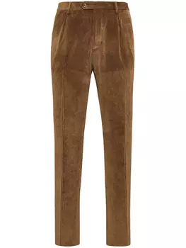 Boggi Milano вельветовые брюки прямого кроя, коричневый