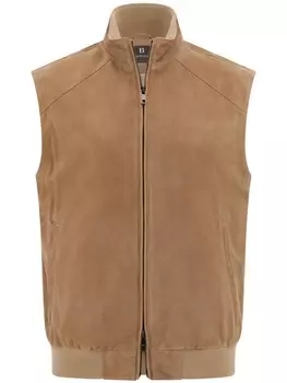 Boggi Milano замшевый жилет, нейтральный цвет