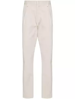 Boggi Milano зауженные брюки с вышитым логотипом, нейтральный цвет