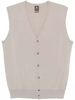 Boggi Milano жилет из мериносовой шерсти, коричневый