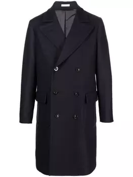 Boglioli двубортное пальто с заостренными лацканами, синий