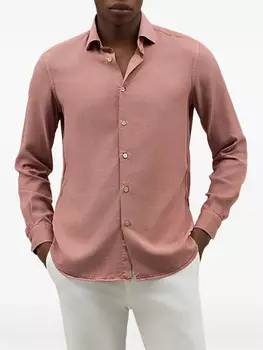 Boglioli фактурная рубашка с длинными рукавами, розовый