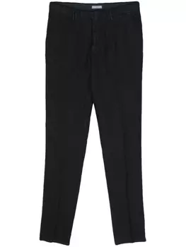 Boglioli linen chambray tapered trousers, синий