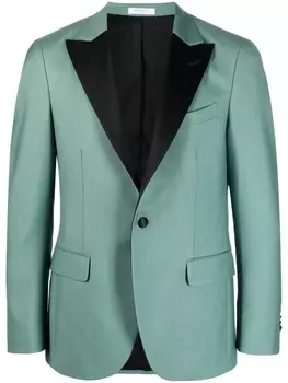 Boglioli пиджак с контрастными лацканами, зеленый