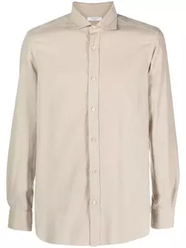 Boglioli рубашка с длинными рукавами и отложным воротником, нейтральный цвет