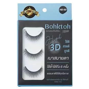 Bohktoh Накладные ресницы Высокие 3D 3 пары HD03, Black