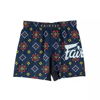 Бойцовские шорты для MMA Fairtex Bold Heritage, размер L, синий/мультиколор