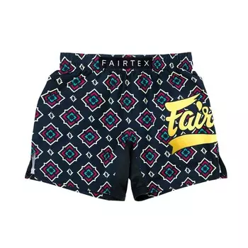 Бойцовские шорты для MMA Fairtex Siamese Bloom, размер XL, синий/мультиколор