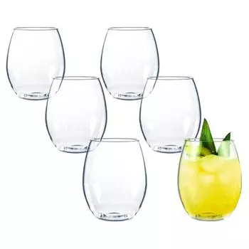 Бокал для коктейля Doimoflair, бокалы для вина из пластика, небьющиеся стаканы для питья, пластик, прозрачный, 40 кл. Набор из 6 шт