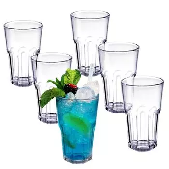 Бокал для коктейля DoimoFlair Graniti 30 cl из акрилового твердого пластика, многоразовые стаканчики, прозрачный набор из 6 предметов