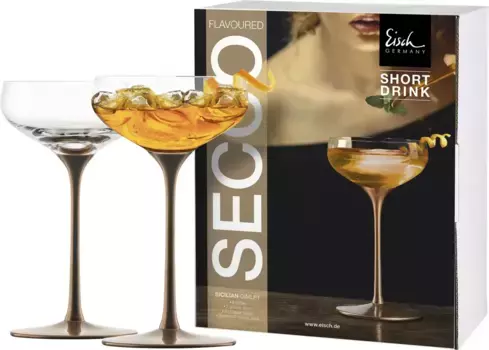 Бокал для коктейля Eisch "SECCO FLAVOURED", (набор, 2 шт., 2 бокала в подарочной упаковке), для коротких напитков, 2 шт., производство Германия 10,2х17,3 см, цвет kupfer