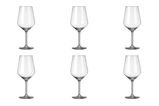 Бокал для красного вина Royal Leerdam Carr 530 мл | Набор бокалов для красного вина, 6 шт. | Бокалы для вина можно мыть в посудомоечной машине | Набор небьющихся бокалов для красного вина