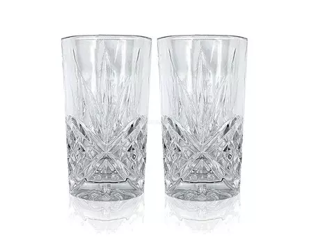 Бокал для лонг-дринков Mixcompany - набор из 2 стаканов для лонг-дринков - 2 стакана с хрустальным дизайном