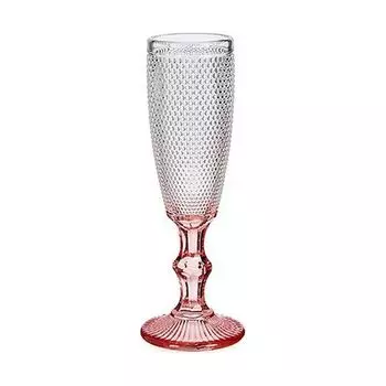 Бокал для шампанского розовый прозрачный стакан 6 шт (180 мл) Vivalto