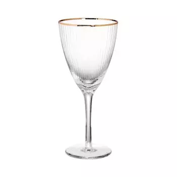 Бокал для вина BUTLERS GOLDEN TWENTIES с золотой каймой и бороздками 280мл