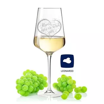 Бокал для вина Леонардо «Мерси за существующее»: Пуччини Gravurzeile