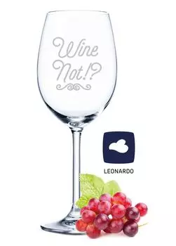 Бокал для вина Leonardo с гравировкой - Wine Not - Подарок для сомелье-любителя и любителя вина - Бокалы для вина - Подарок на день рождения для женщин и мужчин Gravurzeile