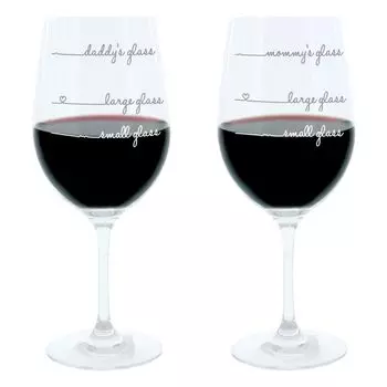 Бокал для вина Leonardo XL, Бокал для письма Mommys and Daddys, набор из 2 шт., Подарочный бокал для настроения с забавной гравировкой, Бокал для вина для настроения, 610 мл Glaskoch