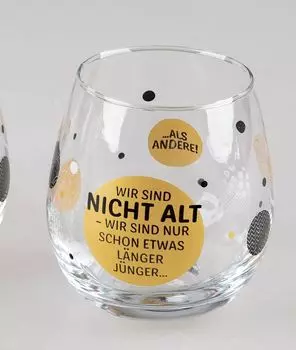 Бокал для виски, стакан для воды или бокал для вина с надписью «Мы не старые» Bollweg, мультиколор