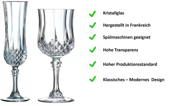 Бокалы Cristal d'Arques, прозрачный